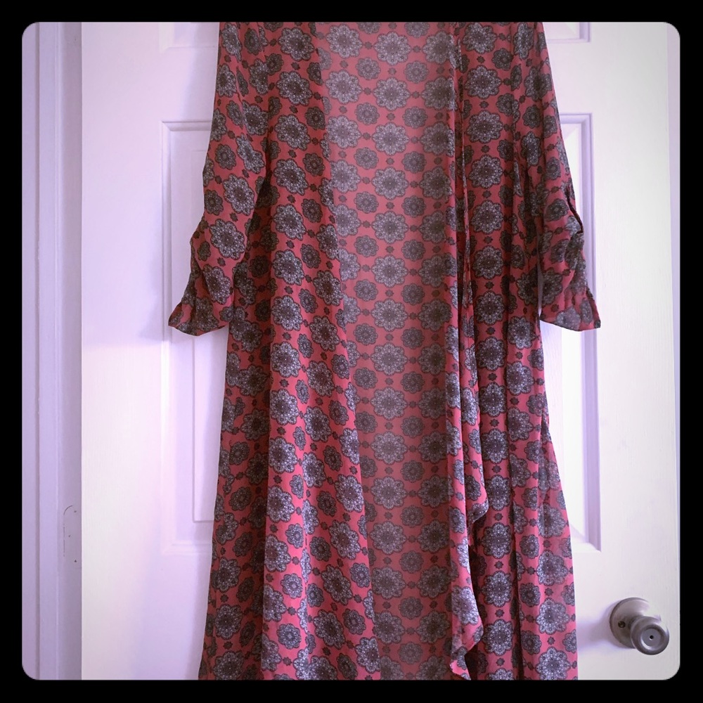 Floral, sheer cardigan
